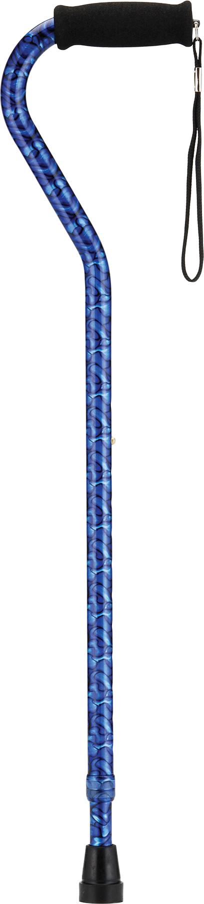 1070PL blue waves offset cane with strap nova blue waves offset cane with strap