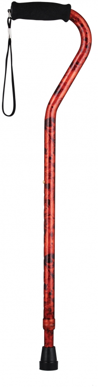 nova mahogany swirl offset cane with strap