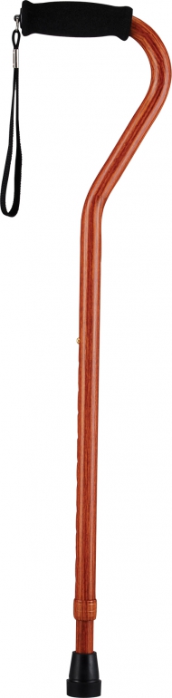 nova walnut grain offset cane with strap