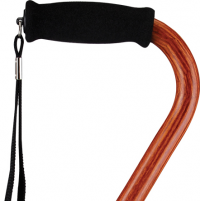 walnut grain offset cane with strap thumbnail nova walnut grain offset cane with strap thumbnail