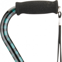 green plaid offset cane with strap thumbnail nova green plaid offset cane with strap thumbnail