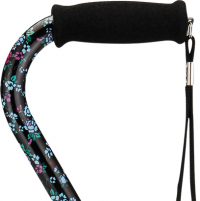 nova black with flowers offset cane with strap thumbnail
