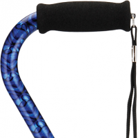 nova blue waves offset cane with strap thumbnail