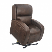 EZ Sleeper with Twilight Power Lift Chair Recliner Sterling Front View thumbnail